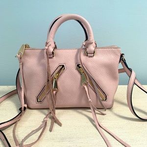 Rebecca Minkoff baby pink micro moto satchel